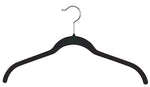 Nahanco 17 3/8" Velvet Slimline Top Hanger, Black, 100/Box (HSL17SB)