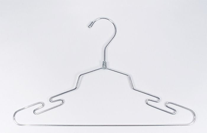 Nahanco 18" Metal Lingerie Hanger, Chrome, 100/Box (LIN18)