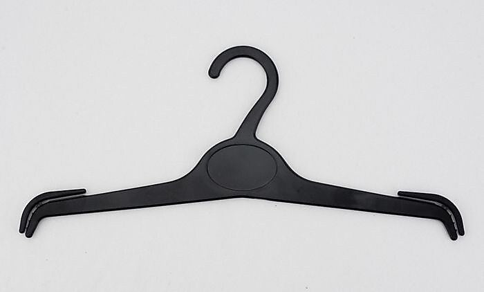 Nahanco 12 1/4" Polystyrene Apparel Hanger, Black, 500/Box (NH03B)