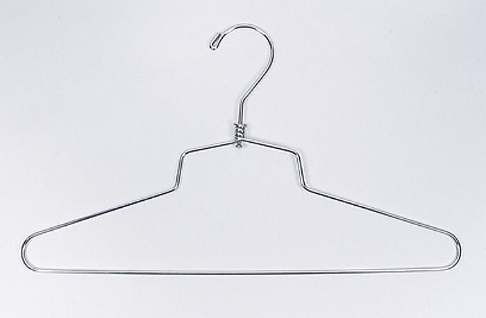 Nahanco 12" Metal Shirt/Dress Hanger, Chrome, 100/Pack (SLD-12)