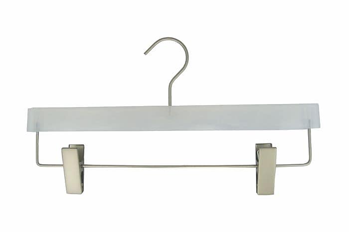 Nahanco 14" Plastic Flat Frosted Display Pant Hanger, 100/Pack (W005)