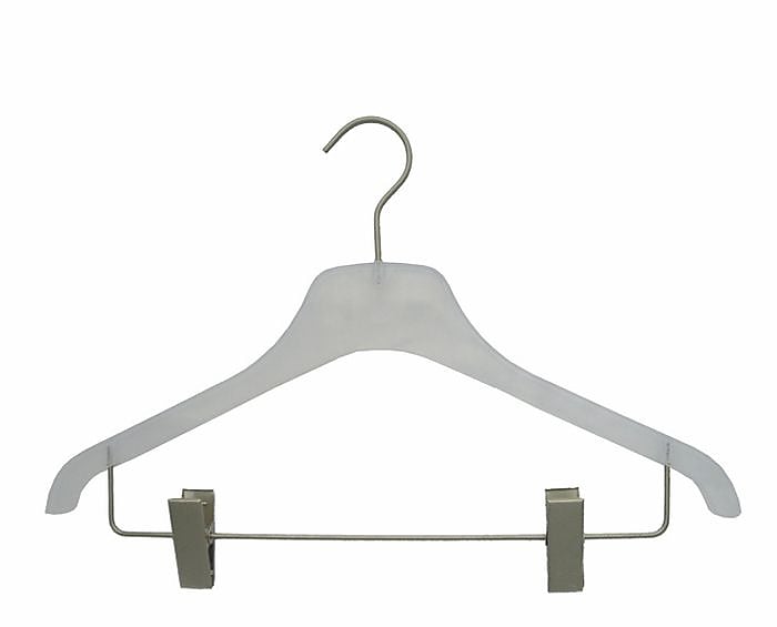 Nahanco 17" Plastic Flat Frosted Display Suit Hanger, 100/Pack (W006RC)