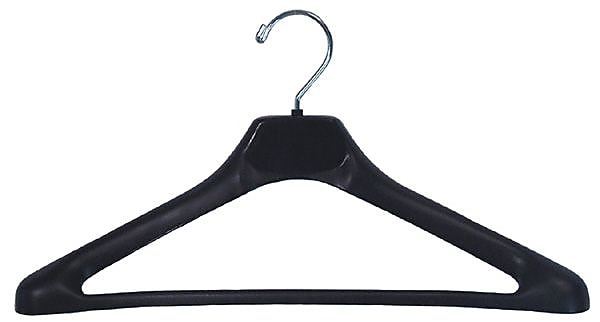 Nahanco 19" Plastic Concave Extra Wide Shouldered Suit Hanger, Black, 50/Pack (H90)