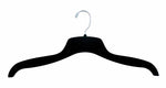 Nahanco 18" Flocked Elegant Top/Sweater Hanger, Black, 12/Pack (FNH229)