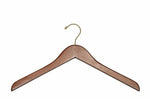 Nahanco 17" Flat Top Hanger, Gold Hook, Walnut, 100/Box (8317GH)