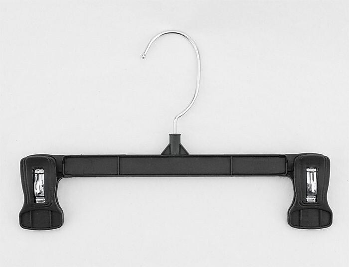 Nahanco 10" Plastic Pinch Grip Skirt/Slack Hanger, Black, 200/Pack (6010B)