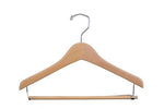 Nahanco 14" Wood Concave Wood Suit Hanger, Natural Waxed, 100/Box (50-14)