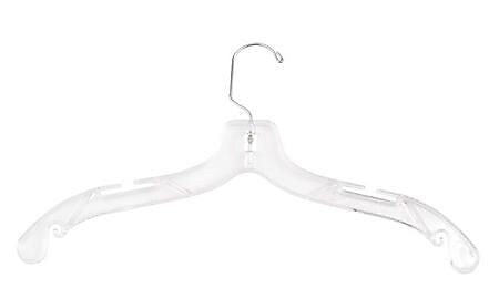 Nahanco 17" Plastic Heavy Weight Dress Hanger, Clear, 100/Pack (500)