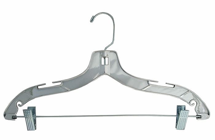 Nahanco Plastic Heavy Weight Suit Hanger, Gold Hook, Silver, 100/Box (4500RC)