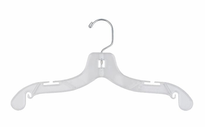 Nahanco 14" Plastic Super Heavy Weight Dress Hanger, Clear, 100/Carton (414)