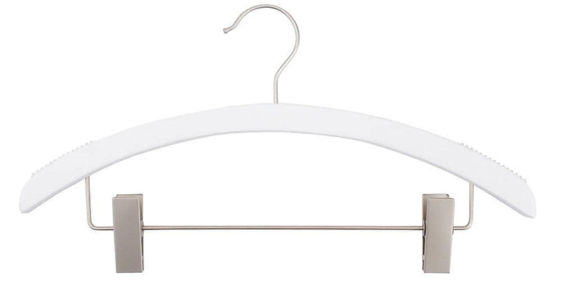 Nahanco 16" Wood Retro Suit Hanger, Low Gloss White, 100/Carton (40117RC)