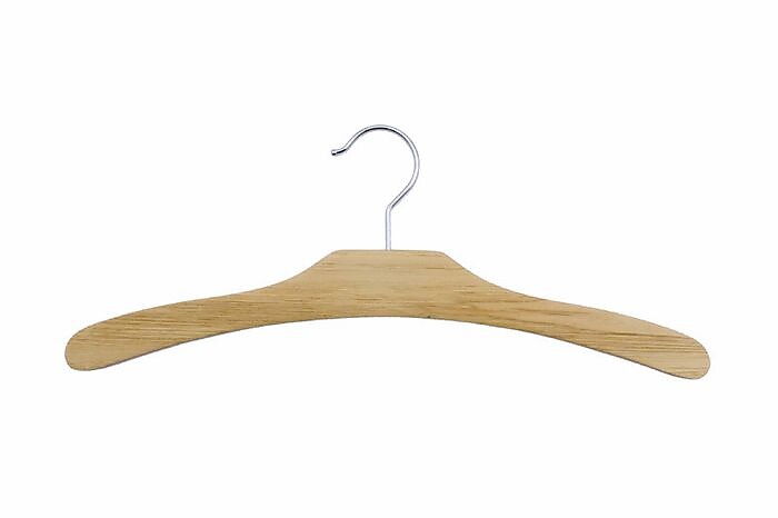 Nahanco 16 1/2" Flat Wood Dress Hanger, Natural, 100/Carton (3117CH)