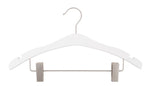 Nahanco 17" Wood Signature Suit Hanger, Low Gloss White, 100/Pack (30117RC)
