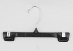 Nahanco 10" Plastic Snap Grip Skirt/Slack Hanger, Chrome Hook, Black, 200/Pack (2686-10)