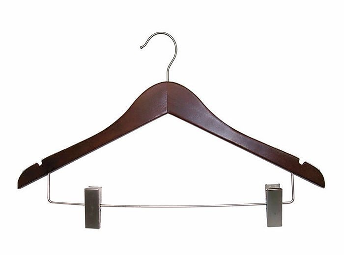 Nahanco 17" Wood Flat Suit Hanger, Mahogany, 100/Pack (263-17RC)