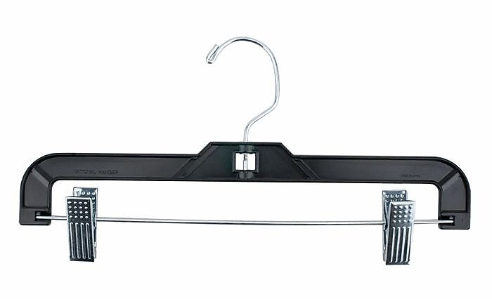 Nahanco 12" Plastic Super Heavy Weight Skirt/Slack Hanger, Black, 100/Carton (2611RC)