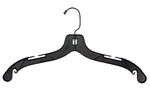 Nahanco 17" Plastic Middle Heavy Weight Top Hanger, Black, 100/Carton (2505BHMG)