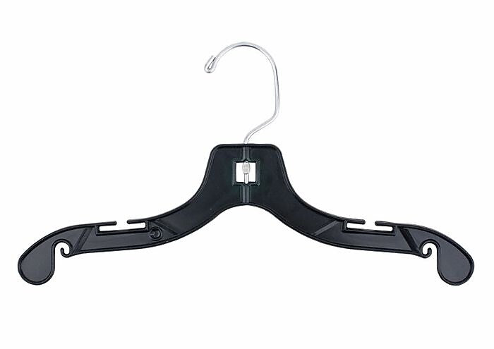 Nahanco 12" Plastic Super Heavy Weight Dress Hanger, Black, 100/Pack (2412)