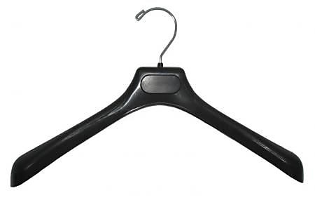 Nahanco 19" Plastic Concave Wide Shouldered Jacket Hanger, Black, 50/Pack (2293)