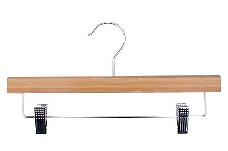 Nahanco 14" Bamboo Pant Hanger, Chrome Hook, 50/Pack (21414RC)
