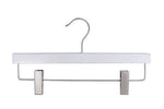 Nahanco 14" Wood Skirt/Slack Hanger With Clips, Whitewash, 100/Pack (20914RC)