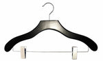 Nahanco 17" Wood Contemporary Coordinate Hanger, Black, 100/Pack (2007-22B)