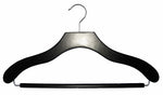Nahanco 17" Wood Contemporary Suit Hanger, Black, 100/Pack (2007-21B)