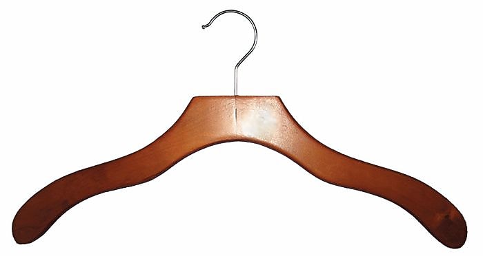Nahanco 17" Wood Contemporary Top Hanger, Cherry, 100/Pack (2007-20C)