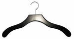Nahanco 17" Wood Contemporary Top Hanger, Black, 100/Pack (2007-20B)
