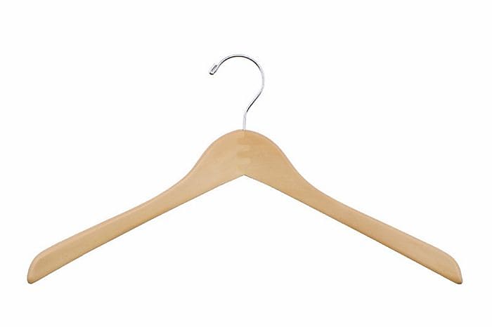 Nahanco 17" Wood Concave Jacket Hanger, Natural, 100/Pack (1117CH)