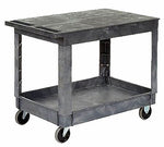 Nahanco 2-Shelf Plastic/Poly Mobile Utility Cart with Lockable Wheels, Gray (RUB452500)