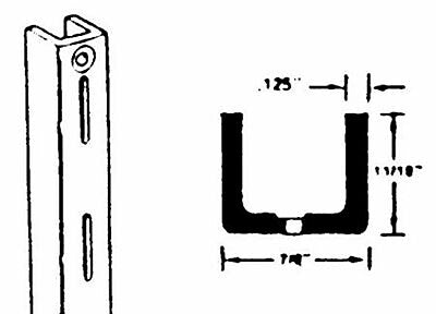Nahanco 72" Extra Heavy Duty Slotted Standards, Satin Zinc, 10/Pack (SS3072)