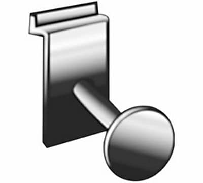 Slatwall Single Garment Hook, Chrome, 3", Each (SWFRC)