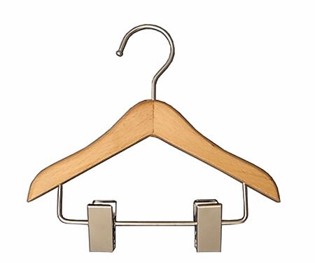 Nahanco 6" Wood Mini Hanger With Clips, 100/Box (MINI6RC)