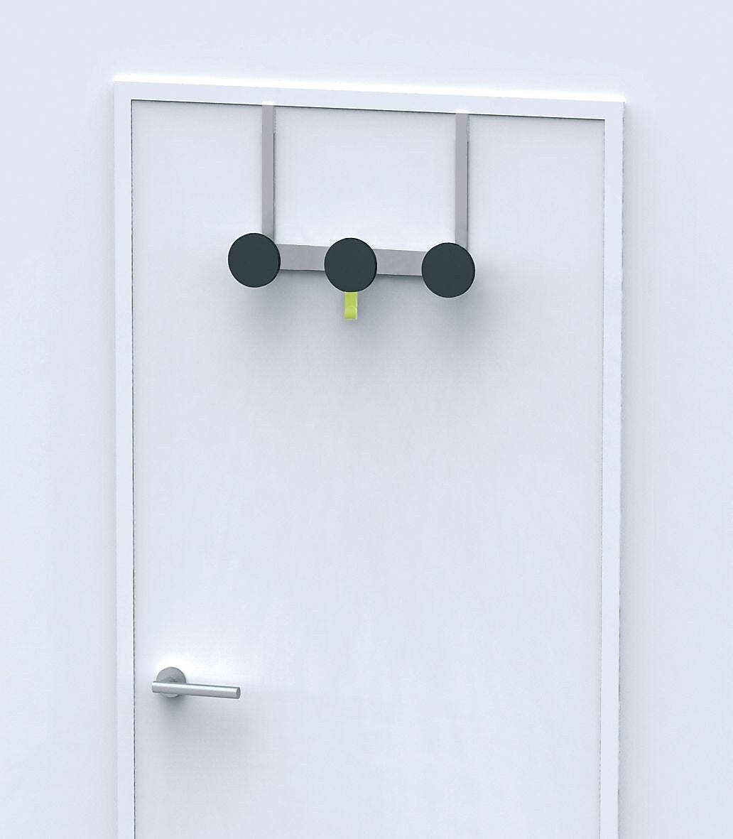 Alba Stylish Over the Door Coat Triple Hook, Silver