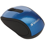 Verbatim Mini Travel Wireless Ambidextrous Optical USB Mouse, Blue (VTM97471)