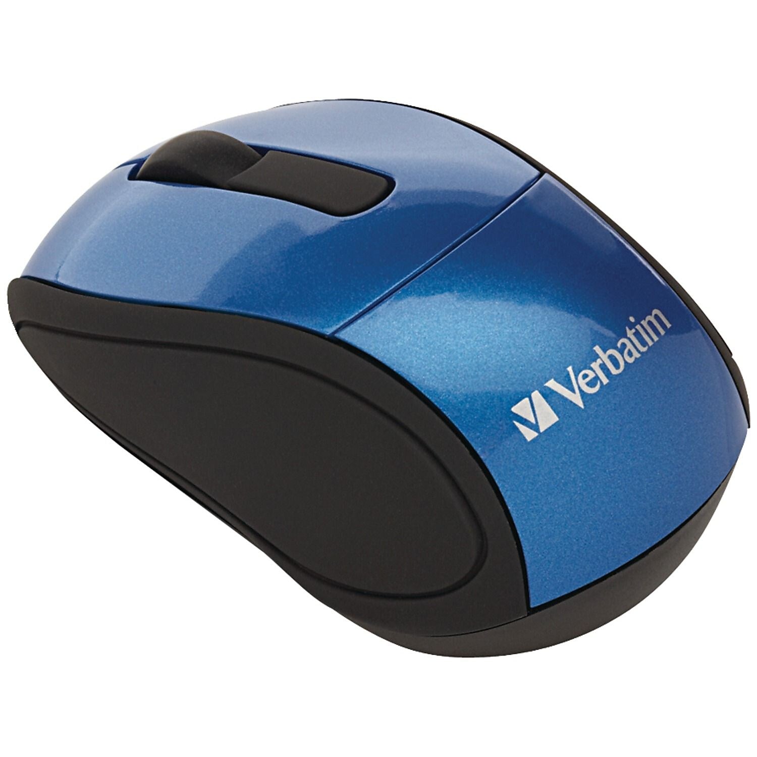 Verbatim Mini Travel Wireless Ambidextrous Optical USB Mouse, Blue (VTM97471)