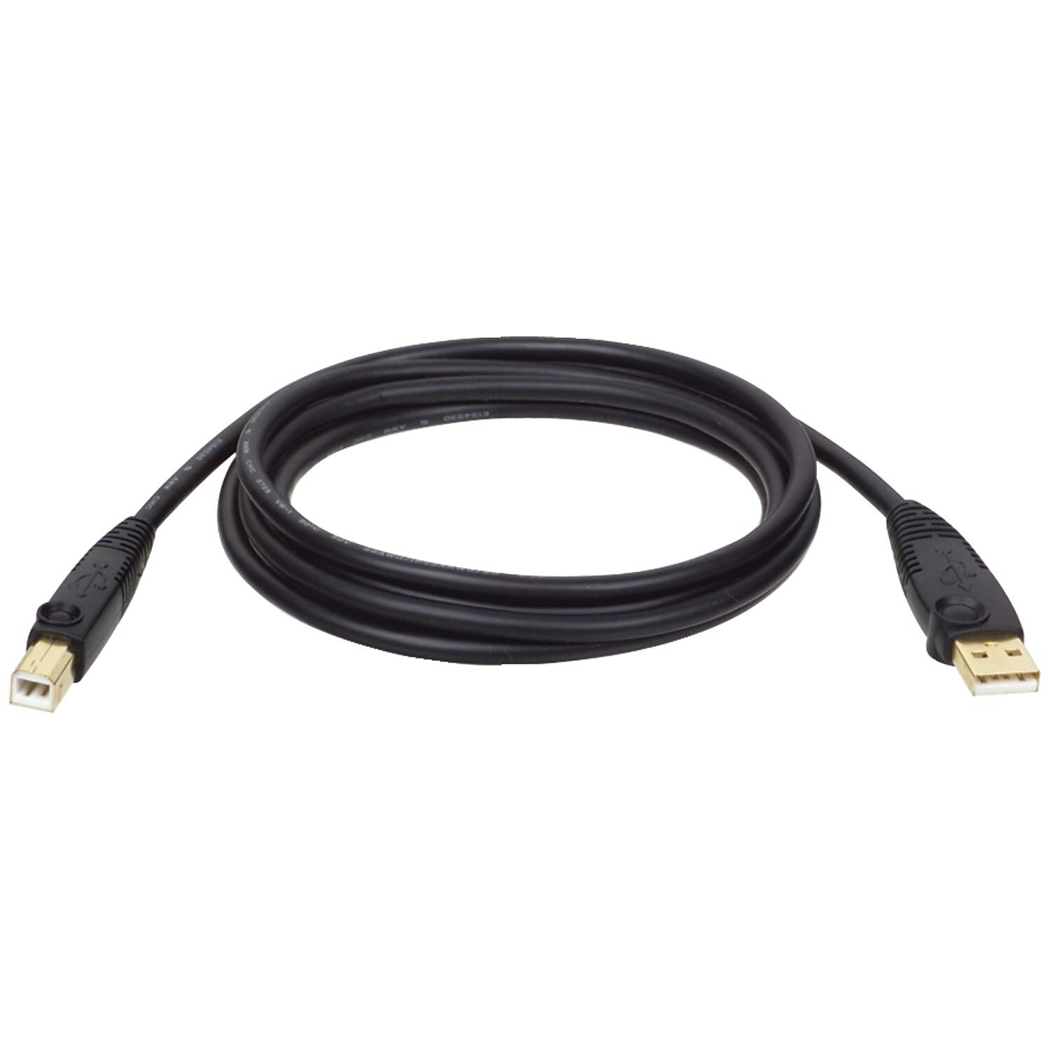 Tripp Lite 6' USB A to USB B Data Transfer Cable, Male to Male, Black (U022-006)