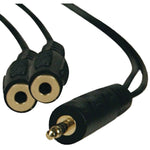 Tripp Lite P313 1' Mini Stereo Dubbing Cord Y-Adapter, Black