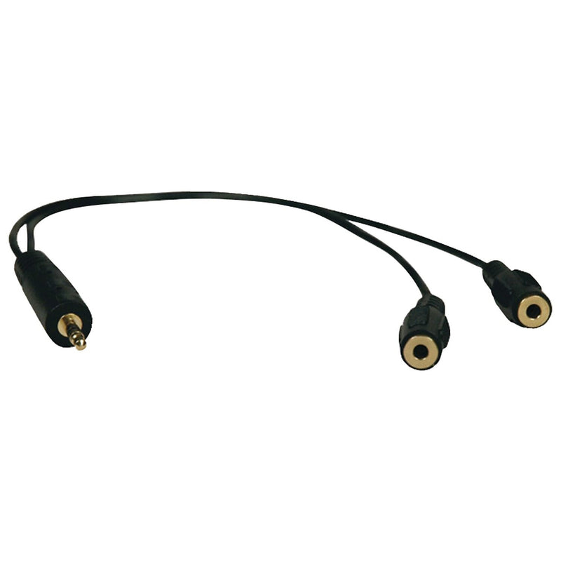 Tripp Lite P313 1' Mini Stereo Dubbing Cord Y-Adapter, Black