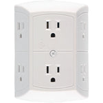 GE 15 Amp 6 Outlet In-wall Adapter, White (JASHEP50759)