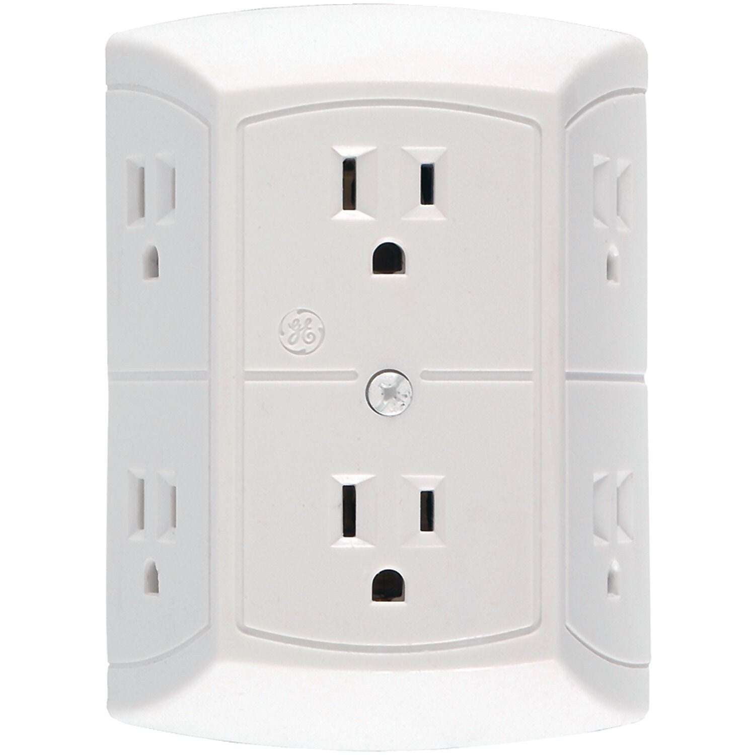 GE 15 Amp 6 Outlet In-wall Adapter, White (JASHEP50759)