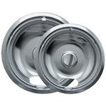 Range Kleen® 2 Pack Style A 8" Chrome Drip Pans