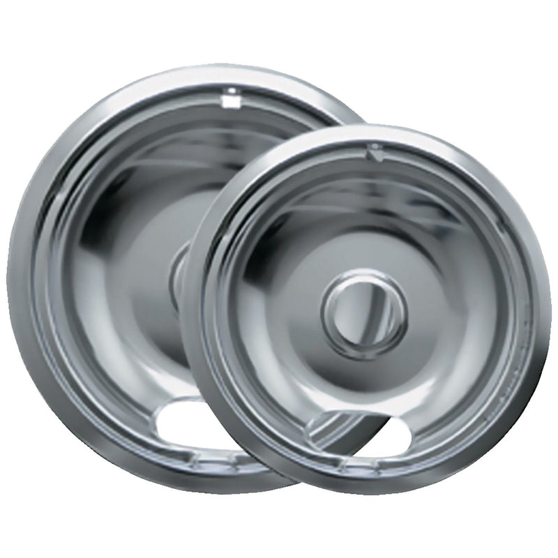Range Kleen® 2 Pack Style A 8" Chrome Drip Pans