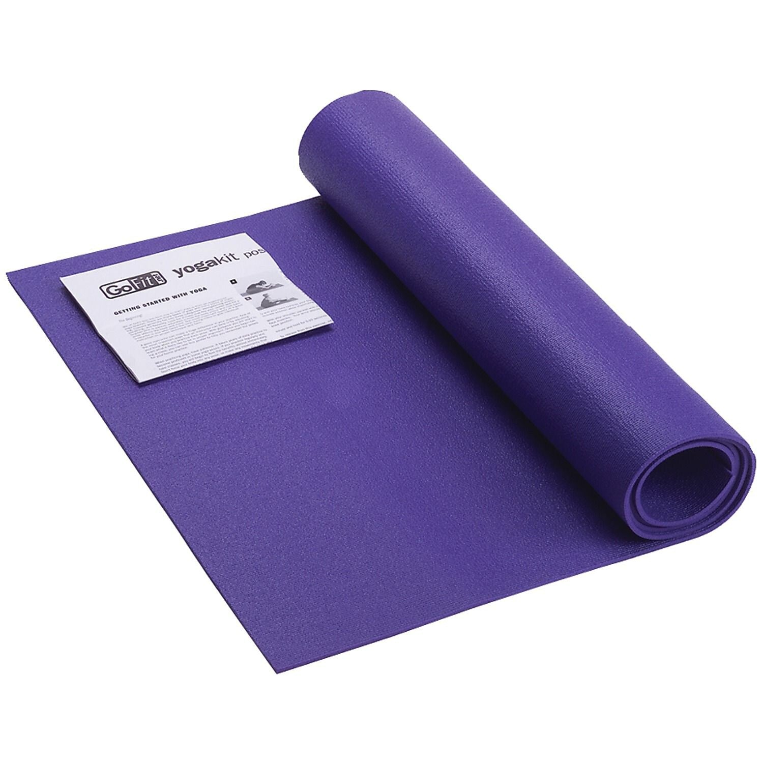 Gofit Yoga Mat with Yoga Position Poster, Purple (GOFGFYOGA)