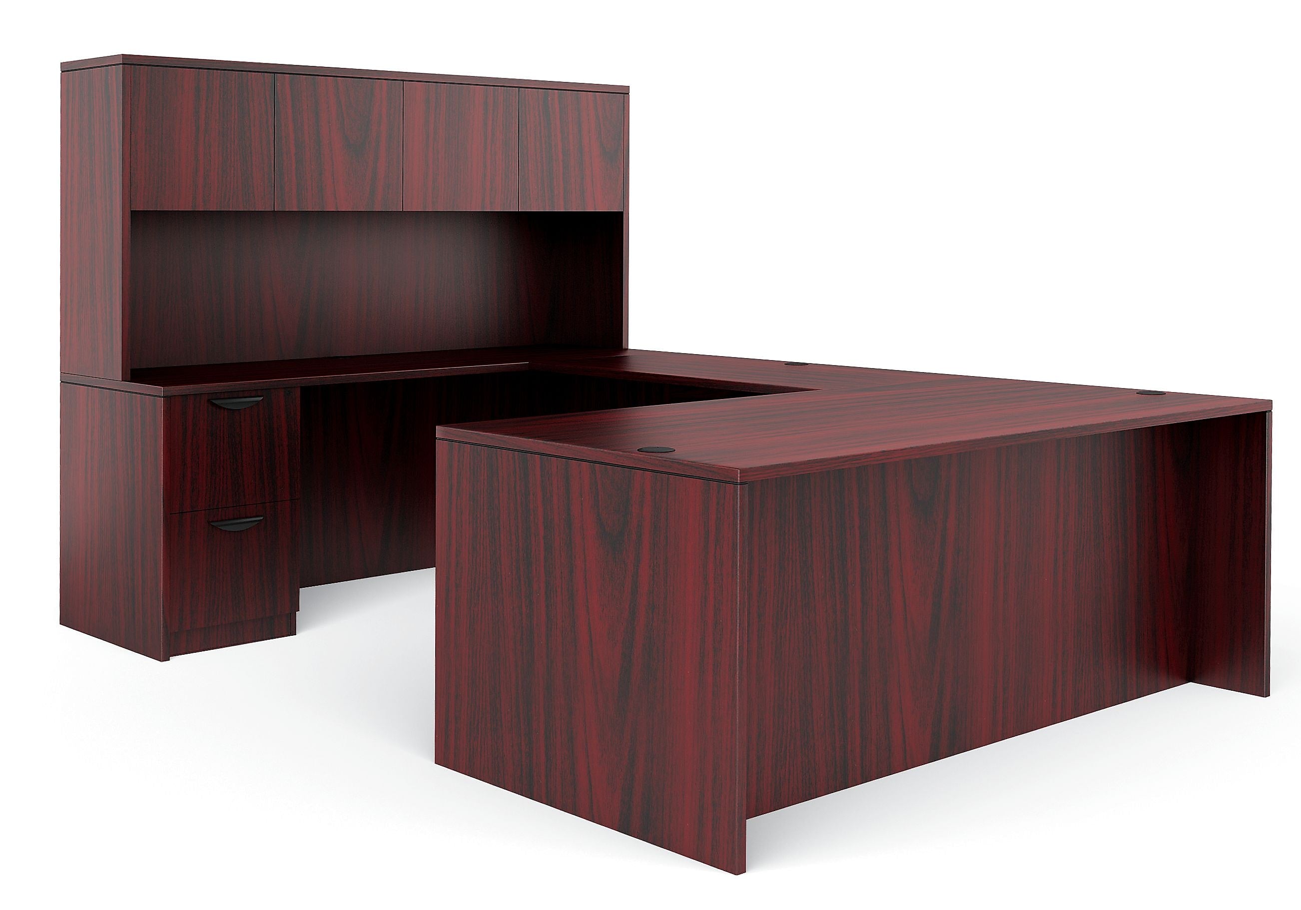 Offices to Go Laminate Executive Desk Bundle, American Mahogany (TDOTG2-AML)