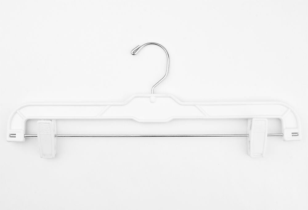Nahanco 14" Plastic Pant Hanger, White, 100/Carton (RBK1605)