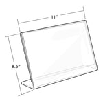 Azar Sign Holder, 11" x 8.5", Horizontal, Table Top, Clear, Acrylic, 10/Pack (112715)