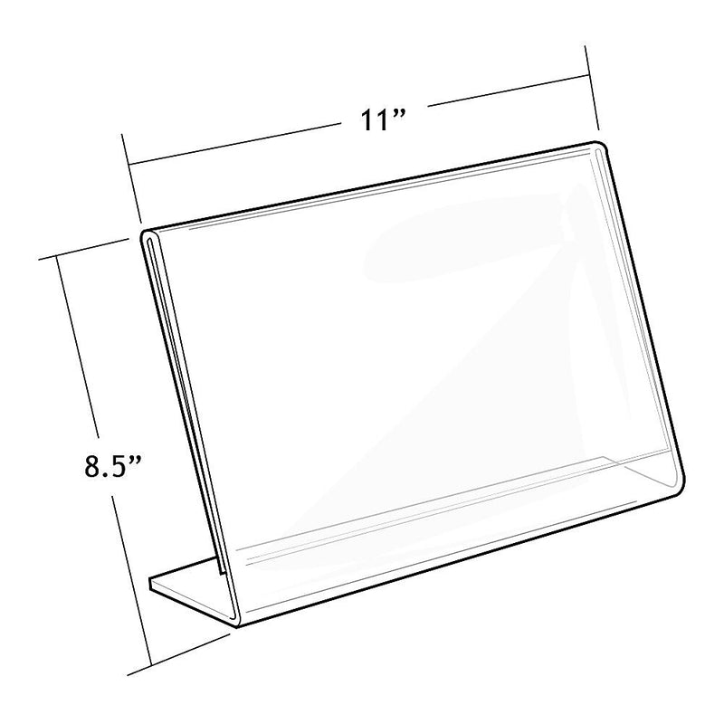 Azar Sign Holder, 11" x 8.5", Horizontal, Table Top, Clear, Acrylic, 10/Pack (112715)