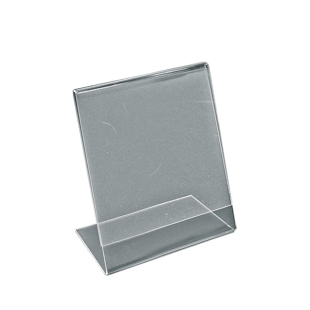 Azar Sign Holder, 4" x 6", Vertical, Table Top, Clear, Acrylic, 10/Pack (112726)